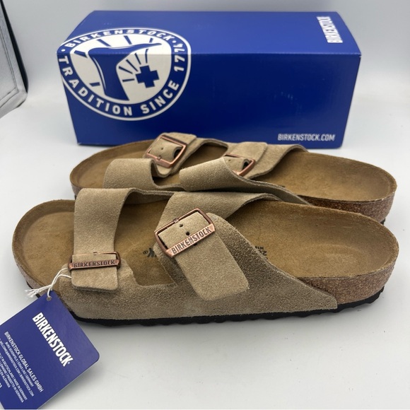 Birkenstock Arizona Suede Leather Taupe Men’s EU43 US 10-10.5 NEW With Box. - Picture 7 of 13